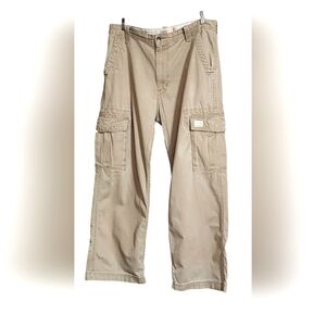Levi Cargo Distressed khaki pants 36"×30" tan multi pocket Grunge Thrashed